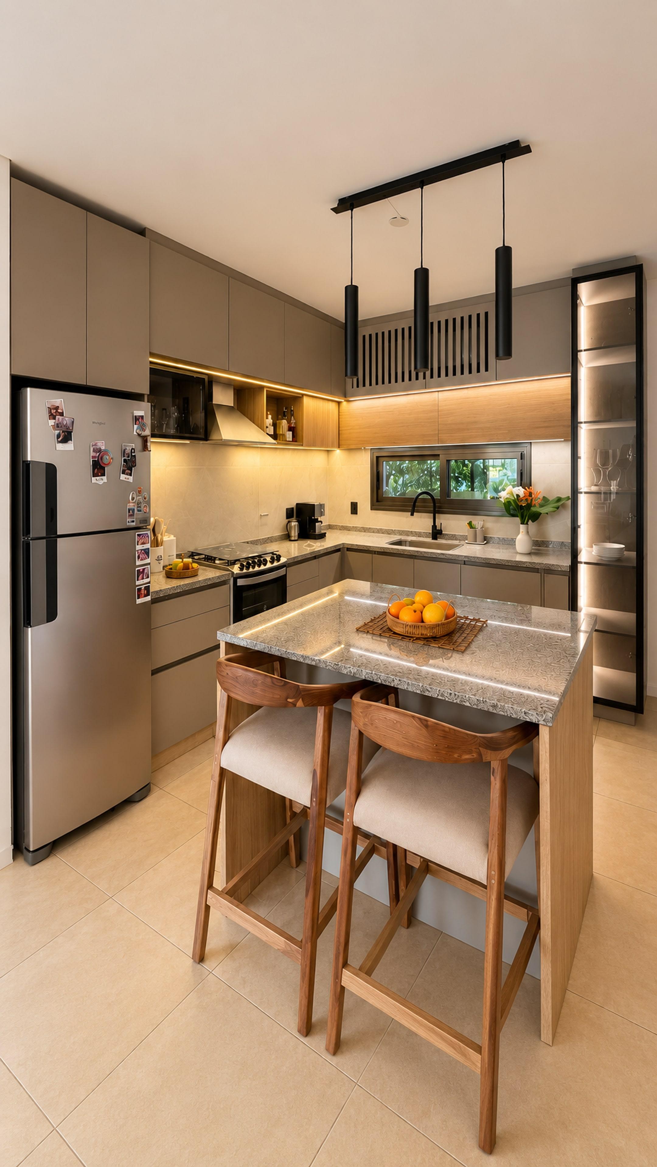 Cocina en L con isla