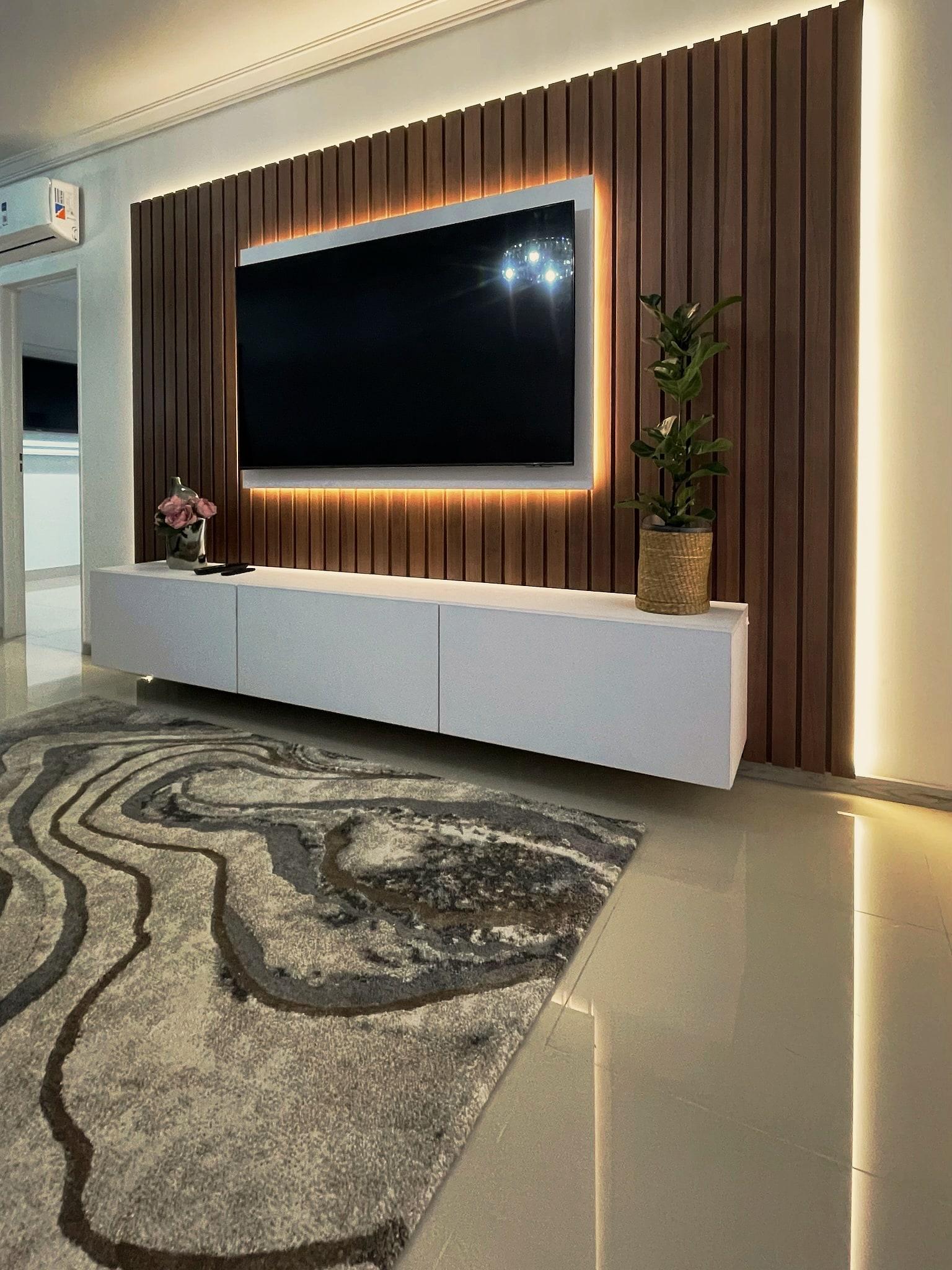 Rack de TV con panel de listones